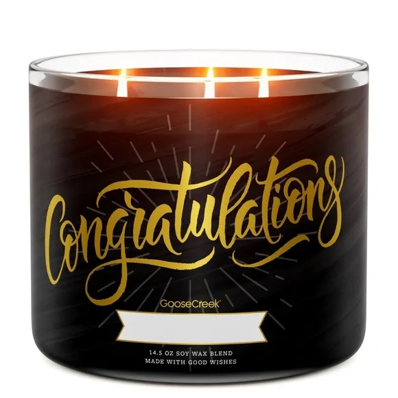 Goose Creek Congratulations 3wick scented Candle new - Picture 2 of 3